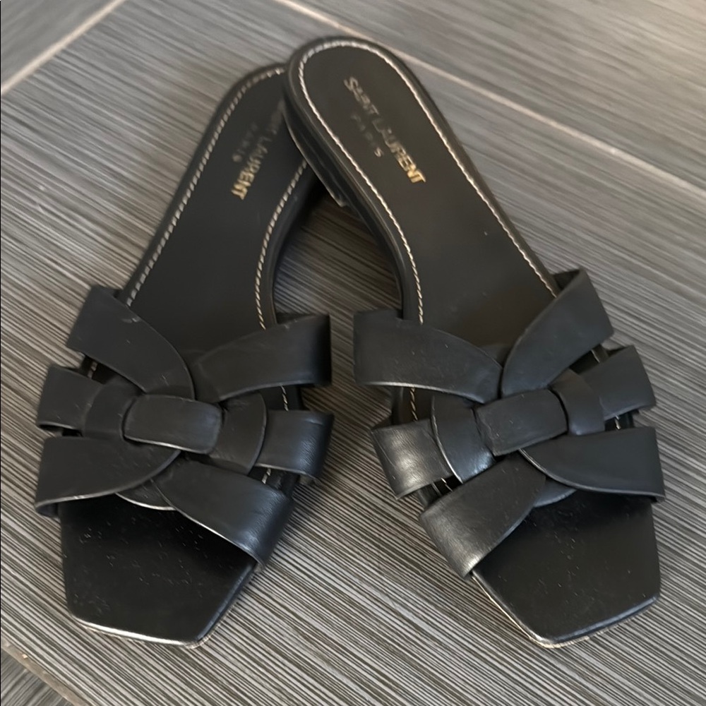 Saint Laurent Black Women's Slide Sandals